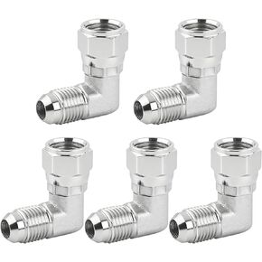 5 قطع تركيبات هيدروليكية للكوع 90 درجة، 3/8 بوصة JIC ذكر (9/16 بوصة - 18 خيط) × 3/8 بوصة أنثى JIC (9/16 بوصة - 18 خيط) دوارة in Kuwait