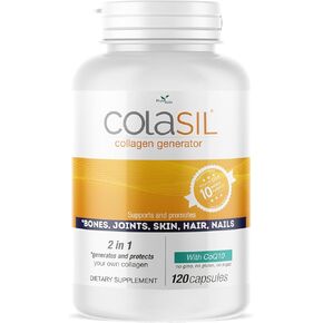 Colasil Collagen Booster Capsules – Organic Silica (OSA) + Hydrolyzed Collagen Generator for Hair, Skin, Nails, Bones & Joints – High Absorption, Non-GMO, Allergen-Free, 120 Capsules (60-Day Supply) in Saudi Arabia