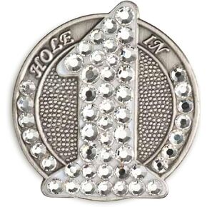 علامة كرة جولف كريستالية فاخرة مع فتحة مشبك قبعة مغناطيسية في واحد | إكسسوارات جولف مثالية، هدية جولف، وهدية جولف للرجال والنساء مع إضافات متوفرة! فضي in Kuwait