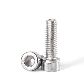 M8-1.25 × 35 مم، 20 قطعة براغي برأس مقبس سداسي، 304 من الفولاذ المقاوم للصدأ A2-70، محرك مقبس ألين، خيط كامل، لمسة نهائية لامعة in Kuwait