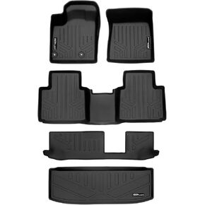 SMARTLINER Custom Fit Floor Mats 3 Rows and Cargo Liner Behind 2nd Row Set Compatible with 2022-2025 Mitsubishi Outlander in Kuwait
