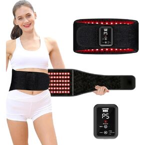 Red Light Belt for Back & Abdomen, Cordless Infrared Light Wrap with Pulse/Vibration Massage & Timer, Relaxing Waist Wrap for Daily Wellness, Gift for Family in Saudi Arabia