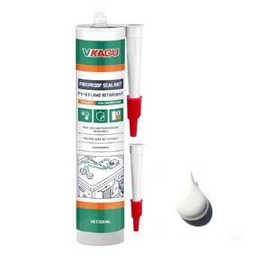 VGS201 سدادة مانعة للتسرب بدرجة حرارة عالية، سدادة مانعة للتسرب مقاومة للحريق باللون الأبيض، 10.15 أونصة سائلة، 4 قطع تركيبة سريعة الجفاف، مناسبة للأفران والمواقد والمداخن in Kuwait