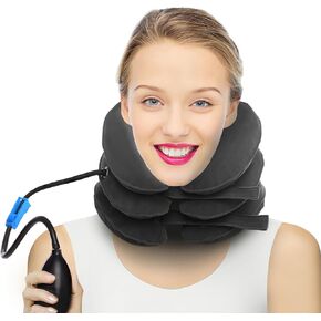 Cervical Neck Traction Device for Instant Neck Pain Relief - Inflatable & Adjustable Neck Stretcher Neck Support Brace, Neck Traction Pillow for Home Use Neck Decompression in Kuwait