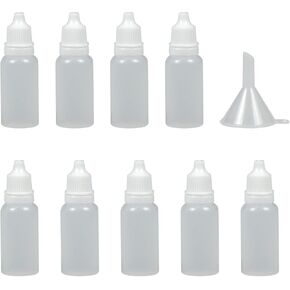 2 PCS 15ml Plastic Dropper Bottles - Squeezable, Portable Travel Containers with Cap and Plug for Eye drops, Saline, etc. (15ml 2P) in Kuwait