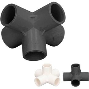 Pipe Connector 5 Way Crack Resistant 3 Dimensional Pipe Fitting with High Gloss Finish for Cat Fence(Black) in Kuwait