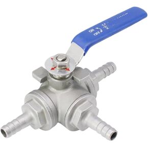 1PCS 1/2" Stainless Steel Three-Way Ball Valve L Type T Type Leather Pipe Ball Valve(L Type_8MM Leather Tube) in Kuwait