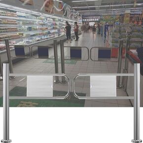 باب أمان في اتجاه واحد - بوابة متأرجحة محملة بنابض لمدخل السوبر ماركت، بوابة أمان تغلق تلقائيًا بزاوية 90 درجة، مثالية للمستودعات ومركز التسوق، عرض 200 سم (78 3/4 بوصة) in Kuwait