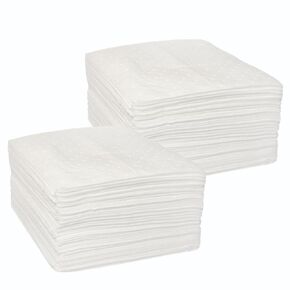 وسادات ماصة للزيت - تمتص الزيت، الوقود، البنزين، HVO، الزيت الهيدروليكي - أوراق التحكم في الانسكاب - 16 بوصة × 18 بوصة، 100 ورقة، قلب مربوط صوتي مع طبقة علوية مغزولة، أبيض - للاستخدام الداخلي/الخارجي - صنع في الولايات المتحدة الأمريكية in Kuwait