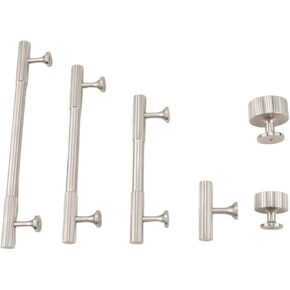 الصلبة النحاس مقبض طويل نمط عمودي خمر درج خزانة النيكل المصقول 1 قطعة (28) in Kuwait