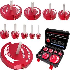 طقم مخرطة أنابيب PVC بشفرة مزدوجة، 9 قطع، أداة سباكة لحفظ تركيب الأنابيب البلاستيكية تتضمن 1/2 بوصة، 3/4 بوصة، 1 بوصة، 1-1/4 بوصة، 1-1/2 بوصة، 2 بوصة، 2-1/2 بوصة، 3 بوصة، 4 بوصة للجدول 40 in Kuwait