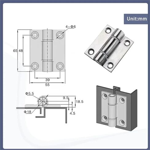 304 Stainless Steel Electrical Cabinet Door Hinge for Folding Intermediate Shaft Adjustable Torque 1Pcs in Saudi Arabia