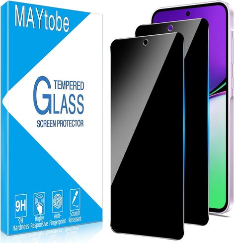 MAYtobe [عبوة من قطعتين] مصممة لهاتف Samsung Galaxy S22 5G من الزجاج المقسى، بصمة أصابع Anit، مضادة للخدش، سهلة التركيب in Kuwait