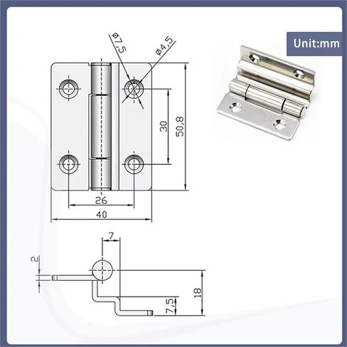 304 Stainless Steel Stepped Right-Angle Bent Hinges for Industrial Machinery and Automation Equipment Cabinets 1Pcs in Saudi Arabia