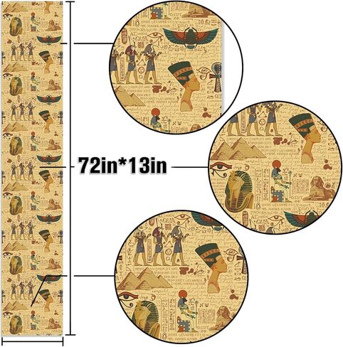 مفرش طاولة مصري مصر القديمة موضوع حفلة عيد ميلاد الديكور فرعون أبو الهول الهرم غرفة الطعام ديكور طاولة المطبخ المنزل in Saudi Arabia