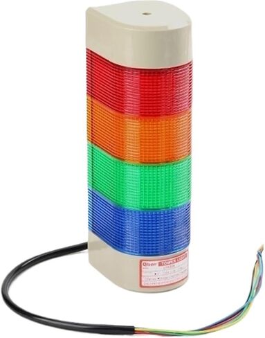 1pcs Wall Mounted Stack Light 1 2 3 4 5 Layer Industrial Signal Tower Lamp 12V 24V Steady Flashing Alarm Caution Light(4Layer No Buzzer_24V) in Saudi Arabia