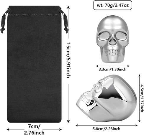 قطعتان من مكعبات ثلج ويسكي الجمجمة، أحجار ويسكي قابلة لإعادة الاستخدام، صخور ثلج معدنية للكوكتيل، مكعبات ويسكي كبيرة مع حقيبة، ملحقات أدوات البار، هدية جمجمة للرجال والنساء، هدية عيد ميلاد الأب للأب in Kuwait