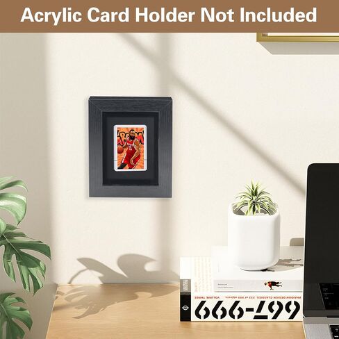 Trading Card Display Frame, Sports Card Display Box Wall Mount Baseball Card Display Case Card Holder for 1 Standard Cards Display for Basketball Football Hockey MTG, Clear Card Holder Not Included in Kuwait