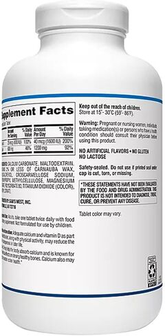 Members Mark Calcium with Vitamin D3 Tablets, 600 ct. - Supports Bone & Muscle Health - High Potency Calcium 1200 mg & Vitamin D3 40 mcg in Saudi Arabia