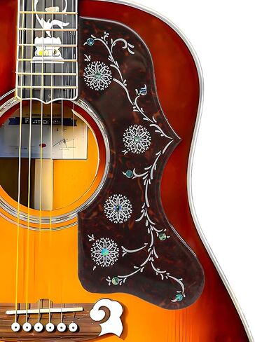 Acoustic Guitar Pickguard 2.4mm Super Scratch-Resistant Tortoise Red | Fits Martin D-28, Gibson J-45, J-200, SJ200, Taylor 314ce | Jumbo/Dreadnought Size | 3M Adhesive No Drill Required in Saudi Arabia
