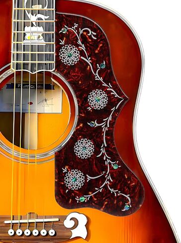 Acoustic Guitar Pickguard 2.4mm Super Scratch-Resistant Tortoise Red | Fits Martin D-28, Gibson J-45, J-200, SJ200, Taylor 314ce | Jumbo/Dreadnought Size | 3M Adhesive No Drill Required in Saudi Arabia