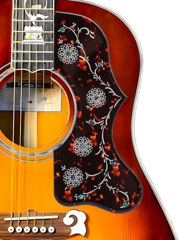 Acoustic Guitar Pickguard 2.4mm Super Scratch-Resistant Tortoise Red | Fits Martin D-28, Gibson J-45, J-200, SJ200, Taylor 314ce | Jumbo/Dreadnought Size | 3M Adhesive No Drill Required in Saudi Arabia