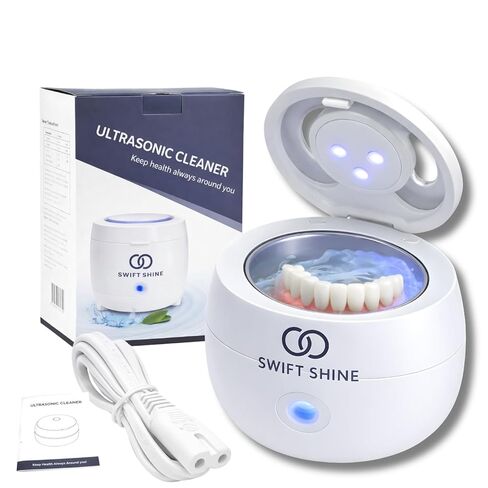 Ultrasonic Retainer Cleaner with 3UVC Light | Fast 3-Minute Cycle for Night Guards, Aligners, Dentures & Jewelry | Professional Dental Appliance MouthGuard Cleaner in Saudi Arabia
