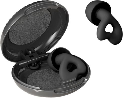 Ear Plugs for Sleeping Noise Cancelling Sleep Earplugs Reusable Silicone Hearing Protection Earplug, 45dB Noise Reduction, 4 Sized Earplug with Case, Apply to Live Events, Musicians, Sports(Black) in Saudi Arabia