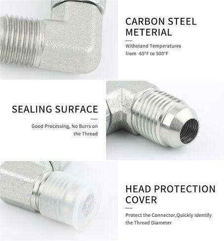 5 قطع تركيبات هيدروليكية للكوع 90 درجة، 3/8 بوصة JIC ذكر (9/16 بوصة - 18 خيط) × 3/8 بوصة أنثى JIC (9/16 بوصة - 18 خيط) دوارة in Kuwait