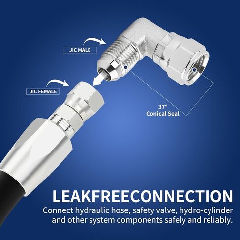 5 قطع تركيبات هيدروليكية للكوع 90 درجة، 3/8 بوصة JIC ذكر (9/16 بوصة - 18 خيط) × 3/8 بوصة أنثى JIC (9/16 بوصة - 18 خيط) دوارة in Kuwait