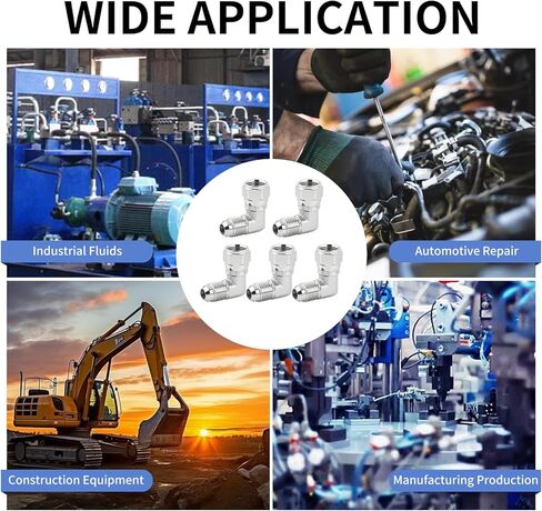 5 قطع تركيبات هيدروليكية للكوع 90 درجة، 3/8 بوصة JIC ذكر (9/16 بوصة - 18 خيط) × 3/8 بوصة أنثى JIC (9/16 بوصة - 18 خيط) دوارة in Kuwait