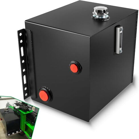 25-Gallon Hydraulic Fluid Reservoir Oil Tank For Tractors, Trucks & Log Splitters, Built-in Sight Gauge/Temp Gauge Combo, 2" Wide Fill Port, Heavy Duty Steel Construction, Side Vertical-Mount in Saudi Arabia