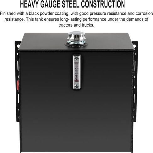 25-Gallon Hydraulic Fluid Reservoir Oil Tank For Tractors, Trucks & Log Splitters, Built-in Sight Gauge/Temp Gauge Combo, 2" Wide Fill Port, Heavy Duty Steel Construction, Side Vertical-Mount in Saudi Arabia
