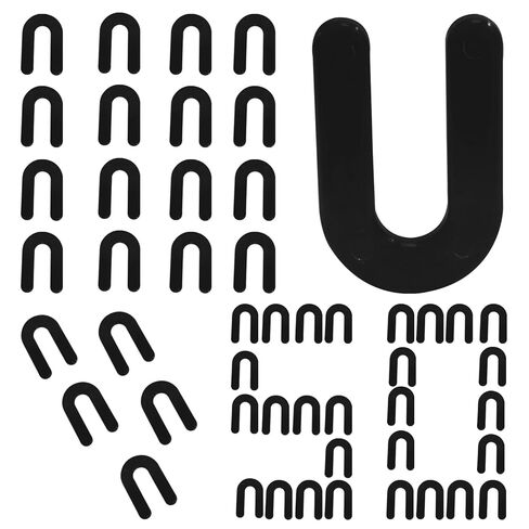 50 قطعة من فواصل بلاط حدوة الحصان، حشوات بلاستيكية على شكل حرف U مقاس 1/4 بوصة، حشوات هيكلية، مشابك تسوية لتركيب بلاط الجدران الأرضية، أسود in Kuwait