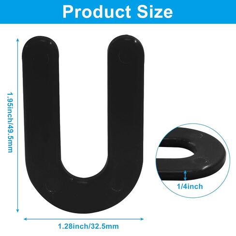 50 قطعة من فواصل بلاط حدوة الحصان، حشوات بلاستيكية على شكل حرف U مقاس 1/4 بوصة، حشوات هيكلية، مشابك تسوية لتركيب بلاط الجدران الأرضية، أسود in Kuwait