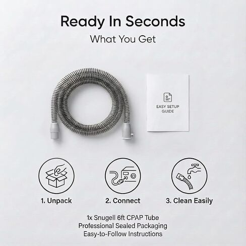 Snugell 6ft Universal CPAP Tubing 19mm I Compatible with AirSense 10 Series & Most Machines in Saudi Arabia