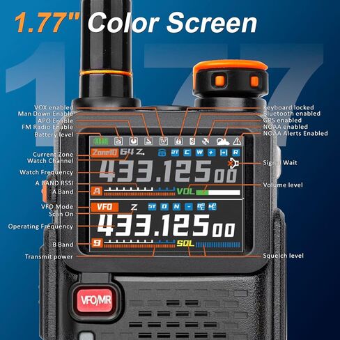 Baofeng UV-5R 8 Watt Ham Radio Handheld, Two Way Radio with 3800mAh Battery, Long Range Radio with 771 Long Antenna, 805S Short Antenna, USB Charger Cable, Speaker Mic, Walkie Talkies Full Kit, 2Pack in Kuwait