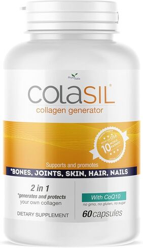 Colasil Collagen Booster Capsules – Organic Silica (OSA) + Hydrolyzed Collagen Generator for Hair, Skin, Nails, Bones & Joints – High Absorption, Non-GMO, Allergen-Free, 120 Capsules (60-Day Supply) in Saudi Arabia