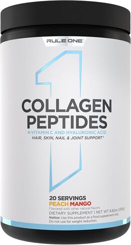 Rule 1 Proteins Collagen Peptides Powder - Hydrolyzed Bovine Collagen, Hyaluronic Acid, and Vitamin C. Supports Hair, Skin, & Nails (50 Servings, Unflavored) in Saudi Arabia