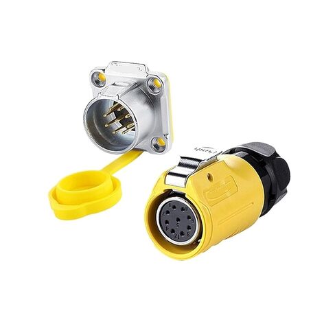 LP20 9-pin أنثى ذكر مقاوم للماء مقبس الطيران الأصفر عكس IP68 موصل UL (تركيب عكسي شفة) in Kuwait