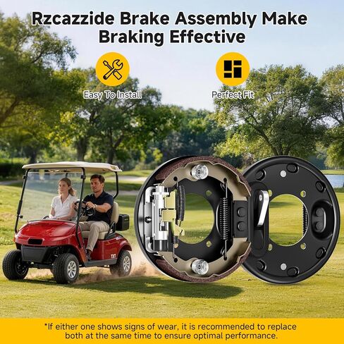 Golf Cart Brake Assembly for EZGO TXT PDS Medalist Gas/Electric 1996-Up, Yamaha G14 G16 G19 G20 G21 G22 1993-Up, Rear Driver & Passenger Side Brake Cluster with Shoes, Replace OEM 70998-G01 70998-G02 in Saudi Arabia