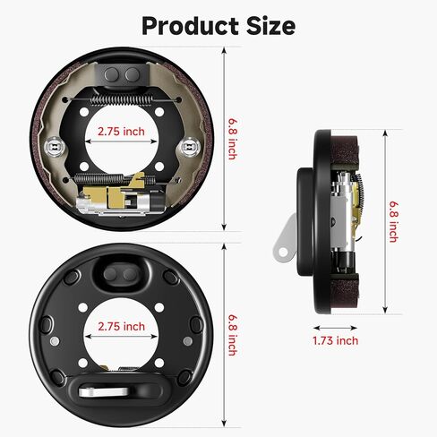 Golf Cart Brake Assembly for EZGO TXT PDS Medalist Gas/Electric 1996-Up, Yamaha G14 G16 G19 G20 G21 G22 1993-Up, Rear Driver & Passenger Side Brake Cluster with Shoes, Replace OEM 70998-G01 70998-G02 in Saudi Arabia
