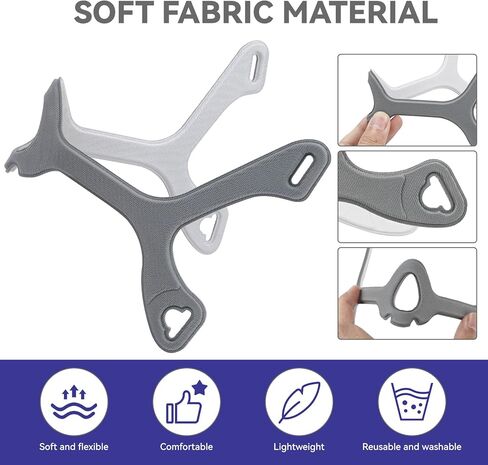 إطار قماشي متوافق مع قناع الأنف Wisp، إطار بديل ناعم لقناع Wisp CPAP، بديل لإطار الأنف WISP، مريح وملائم تمامًا، حجم قياسي، عبوة من قطعتين in Kuwait