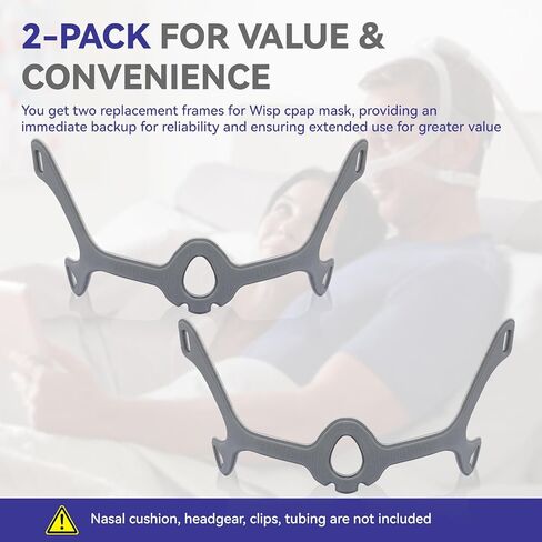 إطار قماشي متوافق مع قناع الأنف Wisp، إطار بديل ناعم لقناع Wisp CPAP، بديل لإطار الأنف WISP، مريح وملائم تمامًا، حجم قياسي، عبوة من قطعتين in Kuwait