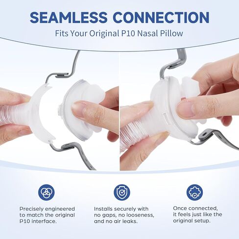 إطار P10 بديل ومجموعة أغطية الرأس متوافقة مع AirFit P10 مع فتحة تهوية شبكية هادئة وأنبوب قصير دوار 360 درجة - يتضمن مشبكين تعديل لملاءمة مخصصة - (وسائد الأنف غير متضمنة) in Kuwait