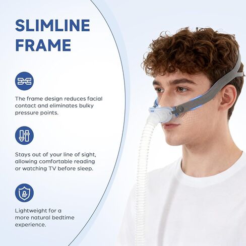 إطار P10 بديل ومجموعة أغطية الرأس متوافقة مع AirFit P10 مع فتحة تهوية شبكية هادئة وأنبوب قصير دوار 360 درجة - يتضمن مشبكين تعديل لملاءمة مخصصة - (وسائد الأنف غير متضمنة) in Kuwait