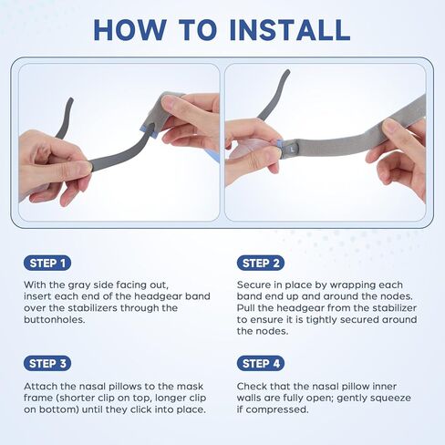 إطار P10 بديل ومجموعة أغطية الرأس متوافقة مع AirFit P10 مع فتحة تهوية شبكية هادئة وأنبوب قصير دوار 360 درجة - يتضمن مشبكين تعديل لملاءمة مخصصة - (وسائد الأنف غير متضمنة) in Kuwait