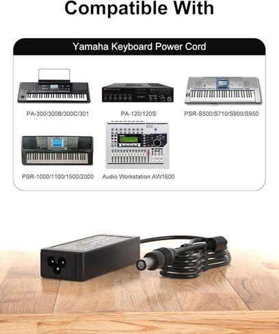 محول طاقة تيار متردد/تيار مستمر 16 فولت متوافق مع سلك طاقة لوحة مفاتيح Yamaha PA-300 PA-301 PA-300B PA-300C S950 PSR-1000 PSR-2000 P-155 PSR-S900 PSR-S750 PSR-S670 PSR-S500 إمداد سلك طاقة البيانو للوحة المفاتيح in Saudi Arabia