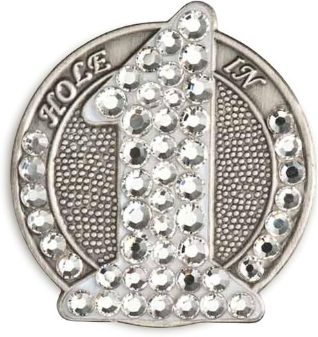 علامة كرة جولف كريستالية فاخرة مع فتحة مشبك قبعة مغناطيسية في واحد | إكسسوارات جولف مثالية، هدية جولف، وهدية جولف للرجال والنساء مع إضافات متوفرة! فضي in Kuwait