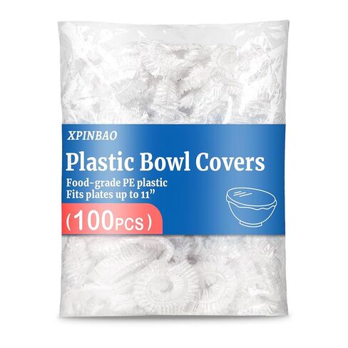 100 قطعة من أغطية الأوعية البلاستيكية، أغطية طعام مرنة قابلة لإعادة الاستخدام، أغطية دش لحماية خبز العجين المخمر، غلاف بلاستيكي للاستعمال مرة واحدة في الهواء الطلق لتخزين الطعام، يناسب الأوعية حتى 11 بوصة in Kuwait